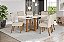 Conjunto de Mesa Natali 160cm c/ Vidro e Canto Redondo + 06 Cadeiras Malu Linho - Móveis Henn - Imagem 1