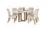 Conjunto de Mesa Natali 160cm c/ Vidro e Canto Redondo + 06 Cadeiras Malu Linho - Móveis Henn - Imagem 2