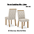 Conjunto de Mesa Natali 160cm c/ Vidro e Canto Reto + 06 Cadeiras Vita Linho - Móveis Henn - Imagem 4