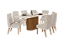 Conjunto de Mesa Solana 200cm c/ Vidro e Canto Redondo + 08 Cadeiras Eloa Linho - Móveis Henn - Imagem 2
