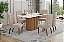 Conjunto de Mesa Solana 160cm c/ Vidro e Canto Redondo + 06 Cadeiras Eloa Creme - Móveis Henn - Imagem 1
