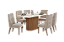 Conjunto de Mesa Solana 160cm c/ Vidro e Canto Redondo + 06 Cadeiras Eloa Creme - Móveis Henn - Imagem 2