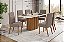 Conjunto de Mesa Solana 160cm c/ Vidro e Canto Redondo + 06 Cadeiras Nina Marrom Amendoa - Móveis Henn - Imagem 1