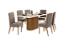 Conjunto de Mesa Solana 160cm c/ Vidro e Canto Redondo + 06 Cadeiras Nina Marrom Amendoa - Móveis Henn - Imagem 2