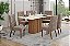 Conjunto de Mesa Solana 160cm c/ Vidro + 06 Cadeiras Eloa Cacao - Móveis Henn - Imagem 1
