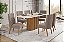 Conjunto de Mesa Solana 180cm c/ Vidro e Canto Redondo + 06 Cadeiras Eloa Marrom Amendoa - Móveis Henn - Imagem 1