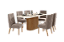 Conjunto de Mesa Solana 180cm c/ Vidro e Canto Redondo + 06 Cadeiras Eloa Marrom Amendoa - Móveis Henn - Imagem 2