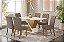 Conjunto de Mesa Solus 160cm c/ Vidro e Canto Redondo + 06 Cadeiras Bella Marrom Amendoa - Móveis Henn - Imagem 1