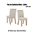 Conjunto de Mesa Solus 160cm c/ Vidro + 06 Cadeiras Malu Linho - Móveis Henn - Imagem 4
