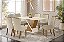 Conjunto de Mesa Solus 160cm c/ Vidro + 06 Cadeiras Malu Linho - Móveis Henn - Imagem 1