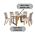 Conjunto de Mesa Yara 160cm c/ Vidro e Cantos Redondos + 06 Cadeiras Malu Linho - Móveis Henn - Imagem 2
