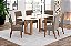 Conjunto de Mesa Yara 180cm c/ Vidro e Cantos Redondos + 06 Cadeiras Nina Marrom Amendoa - Móveis Henn - Imagem 1