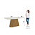 Mesa Olivia Retangular 180cm c/ Vidro - Ref. SC120-127 - Nature/Off White - Moveis Henn - Imagem 4