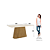 Mesa Olivia Retangular 160cm - Ref. SC119-127 - Nature/Off White - Moveis Henn - Imagem 4