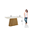 Mesa Olivia Retangular 160cm c/ Vidro - Ref. SC116-128 - Nature/Off White - Moveis Henn - Imagem 4