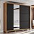 Roupeiro 02 Portas Vasti - Ref. D339-215 - Nature/Preto - Moveis Henn - Imagem 1