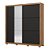 Roupeiro 02 Portas Vasti - Ref. D339-215 - Nature/Preto - Moveis Henn - Imagem 2