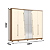 Roupeiro 06 Portas Dubai - Ref. D322-127 - Nature/Off White - Móveis Henn - Imagem 7