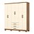 Roupeiro 06 Portas 03 Gavetas Caju - Ref. DA136-127 - Nature / Off White - Moveis Henn - Imagem 2
