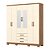 Roupeiro 06 Portas 03 Gavetas Caju c/ Espelhos - Ref. DA136-127 - Nature / Off White - Moveis Henn - Imagem 4