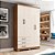 Roupeiro 04 Portas 03 Gavetas Caju - Ref. DA135-127 - Nature/Off White - Moveis Henn - Imagem 1