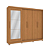 Roupeiro 245cm 05 Portas 04 Gavetas c/ Pés e Espelhos - Ref. CB01N564 - Canela - Kappesberg - Imagem 4