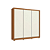 Roupeiro 223cm 03 Portas de Correr 02 Gavetas c/ Pés - Ref. CB03M570 - Canela/Canela-Off - Móveis Kappesberg - Imagem 8