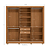 Roupeiro 223cm 03 Portas de Correr 02 Gavetas c/ Pés - Ref. CB03M570 - Canela/Canela-Off - Móveis Kappesberg - Imagem 11