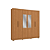 Roupeiro 232cm 06 Portas 02 Gavetas com Pé e Espelho - Ref. CB01M569 - Canela - Kappesberg - Imagem 4