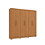 Roupeiro 232cm 06 Portas 02 Gavetas com Pé - Ref. CB02M569 - Canela - Kappesberg - Imagem 4