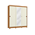 Roupeiro 03 Portas 02 Gavetas c/ Pés e Espelhos - Ref. CB01R589 - Canela/Off White - Móveis Kappesberg - Imagem 3