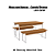 Mesa com 02 Bancos - Ref. LI013 - Canela/Branco - Linha Industrial - Kappesberg - Imagem 2