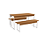Mesa com 02 Bancos - Ref. LI013 - Canela/Branco - Linha Industrial - Kappesberg - Imagem 3