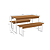 Mesa com 02 Bancos - Ref. LI013 - Canela/Branco - Linha Industrial - Kappesberg - Imagem 4