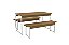 Mesa com 02 Bancos - Ref. LI013 - Canela/Branco - Linha Industrial - Kappesberg - Imagem 2