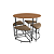 Mesa com 04 Bancos - Ref. LI038 - Canela/Preto - Linha Industrial - Kappesberg - Imagem 3