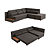 Sofa de Canto Vira-Cama Courie c/ Aparador - Rincão Estofados - Imagem 4