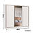 Roupeiro 03 Portas Imperial New 100% MDF - 0924M - Branco - Moveis Castro - Imagem 7