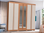 Roupeiro 06 Portas Eros 100% MDF com Espelho - 3450M - Cedro/Branco - Moveis Castro - Imagem 1