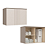 Módulo Aéreo 02 Portas Canelado Elegance - 4254A - Niquel/Blanc - Móveis Castro - Imagem 1