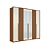 Roupeiro 06 Portas com Espelho Coimbra - 165243E - Jatoba/Areia - Santos Andira - Imagem 3