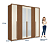 Roupeiro 06 Portas com Espelho Coimbra - 165243E - Jatoba/Areia - Santos Andira - Imagem 7