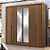Roupeiro 06 Portas com Espelho Coimbra - 165244E - Jatoba - Santos Andira - Imagem 1