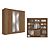 Roupeiro 06 Portas com Espelho Coimbra - 165244E - Jatoba - Santos Andira - Imagem 2