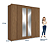 Roupeiro 06 Portas com Espelho Coimbra - 165244E - Jatoba - Santos Andira - Imagem 7