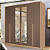 Roupeiro 06 Portas com Espelho Genova - 165212E - Wood/Terracota - Santos Andira - Imagem 1