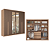 Roupeiro 06 Portas com Espelho Genova - 165212E - Wood/Terracota - Santos Andira - Imagem 2
