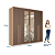Roupeiro 06 Portas com Espelho Genova - 165212E - Wood/Terracota - Santos Andira - Imagem 7