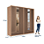 Roupeiro 06 Portas com Espelho Torino - 163112E - Wood/Terracota - Santos Andira - Imagem 7