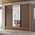 Roupeiro 03 Portas com Espelho Milan - 163612 - Wood/Terracota - Santos Andira - Imagem 1